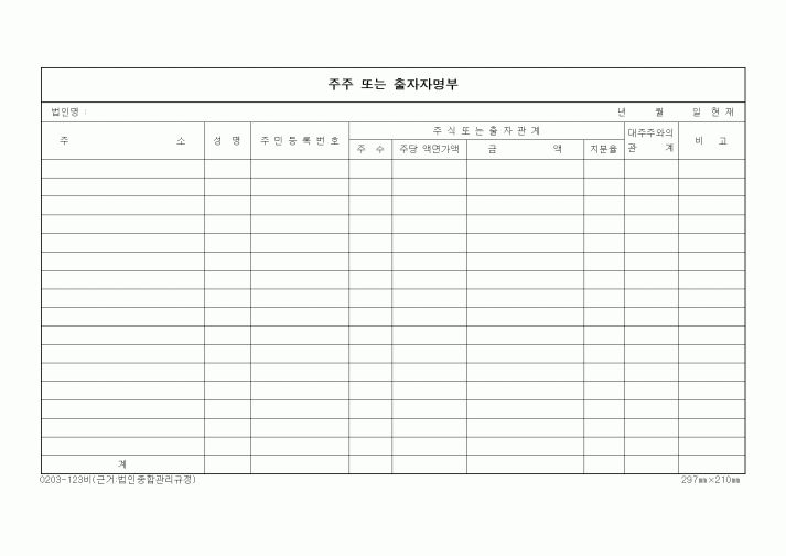 (경영)주주 또는 출자자명부5