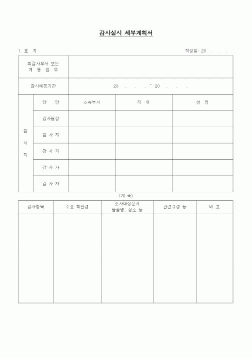 (경영)감사실시 세부계획서2