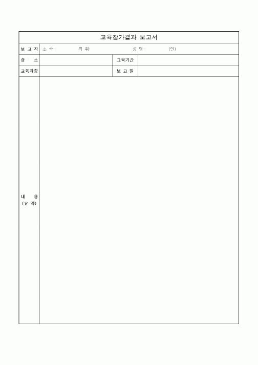 (인사/노무)교육참가결과 보고서