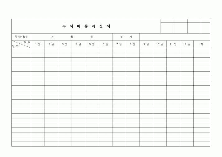(경영)부서비용 예산서