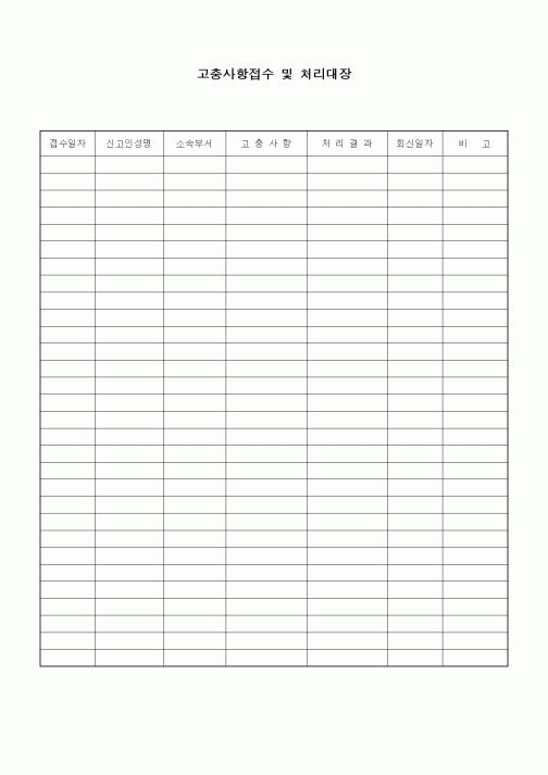 (인사/노무)고충사항접수 및 처리대장1