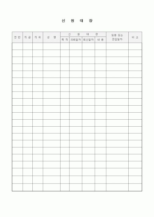 (인사/노무)신원대장