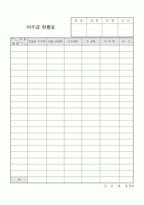 (경리)미수금 현황표