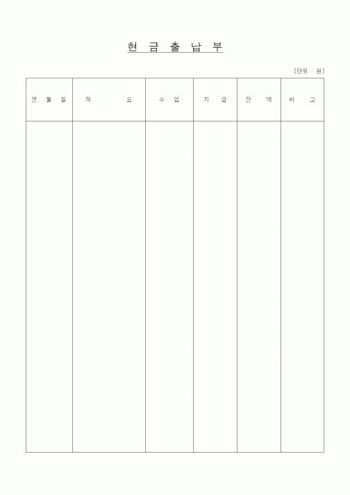(경리)현금출납부(2)1