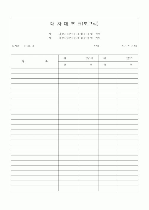 (경리)대차대조표(보고식)1