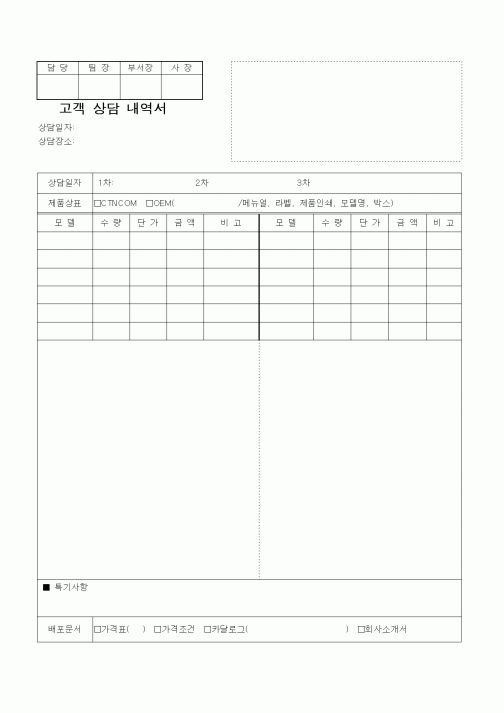(기타)고객 상담 내역서
