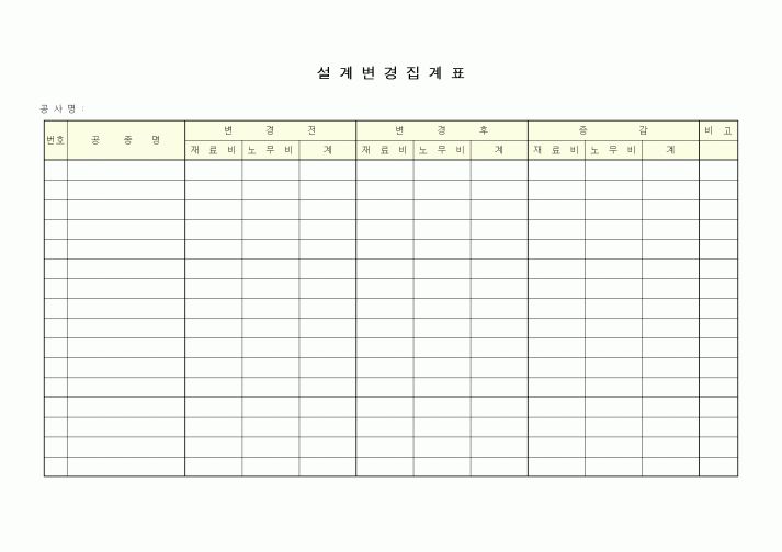(기타)설계변경집계표