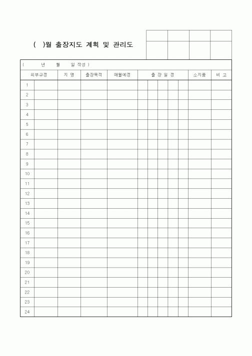(기타)출장지도 계획 및 관리도