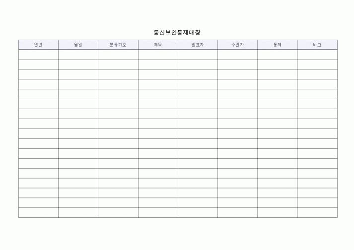 (총무)통신보안통제대장