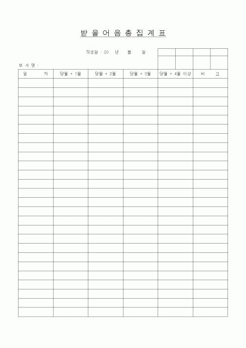 (경리)받을어음 총집계표1