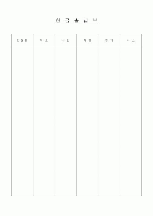 (경리)현금출납부(2)
