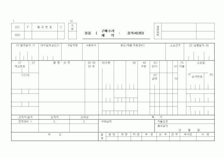 (구매/외주서식)물품(구매수리,제작 품의서(원))