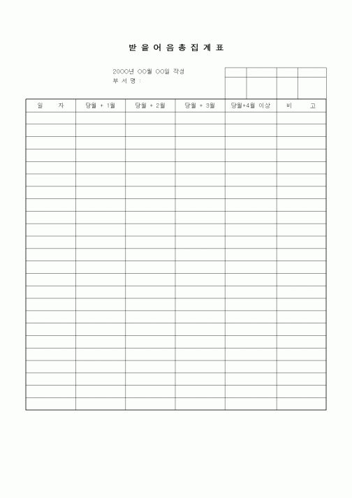 (기타)받을어음총집계표