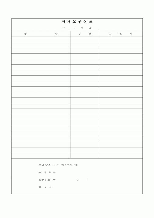 (구매/외주서식)자재요구전표1