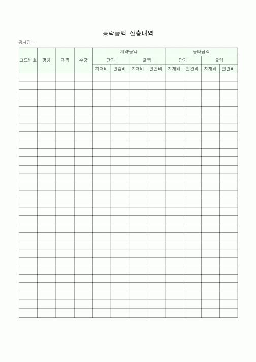 (공사예산/실행)등락금액 산출내역2