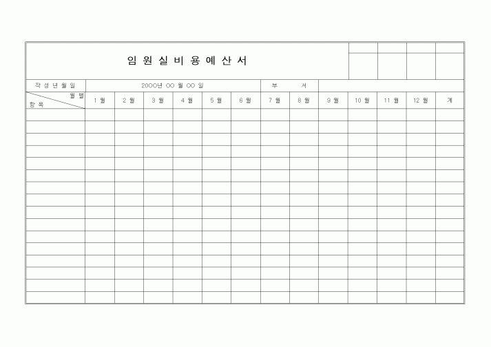 (경리)임원실비용예산서1