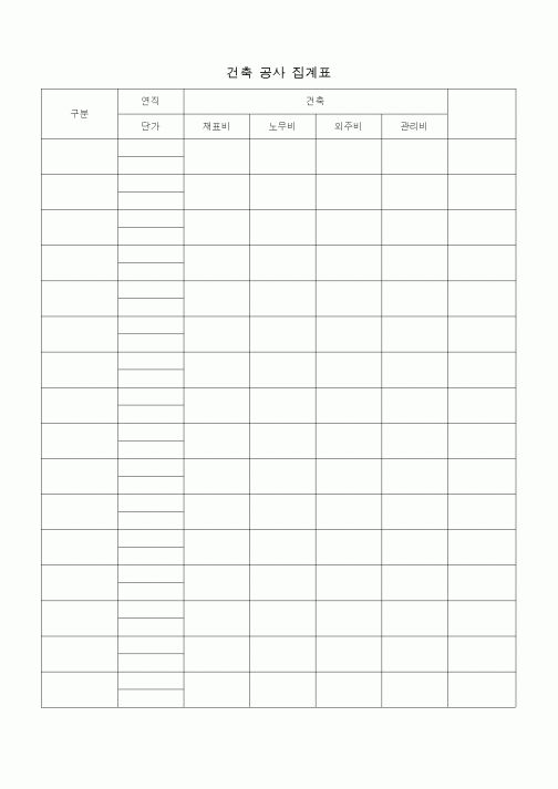 (총무)건축 공사 집계표