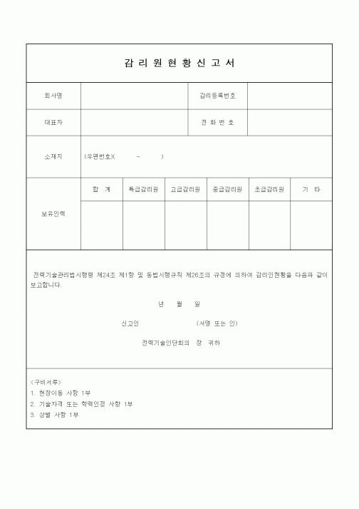 (감리업무)감리원현황신고서1