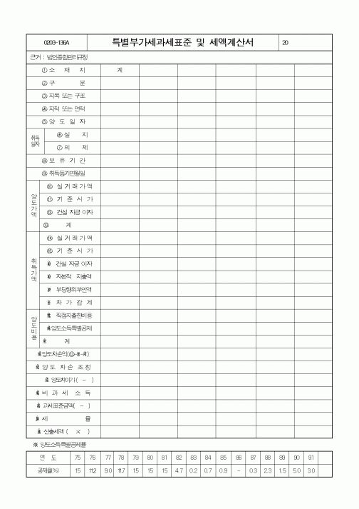 (기타)특별부가세과세표준 및 세액계산서