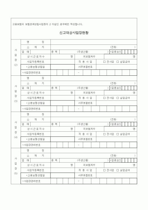 (4대보험)신고대상사업장현황