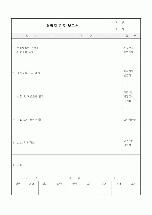 (기타건설)경영자 검토 보고서