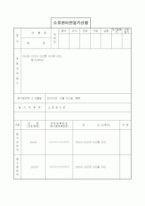 (부동산)소유권이전등기신청(3)