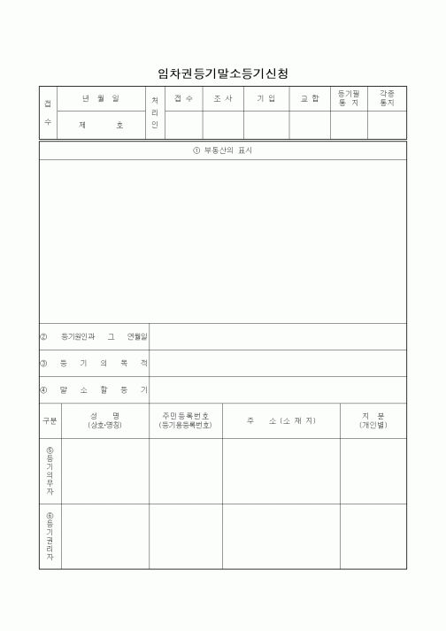 (부동산)임차권등기말소등기신청