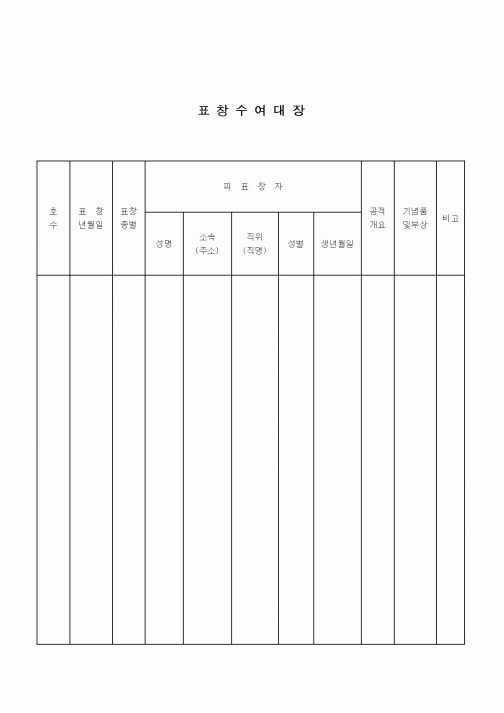 (학원설립/운영)표창수여대장