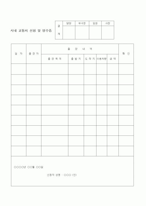 (총무)교통비신청 및 영수증