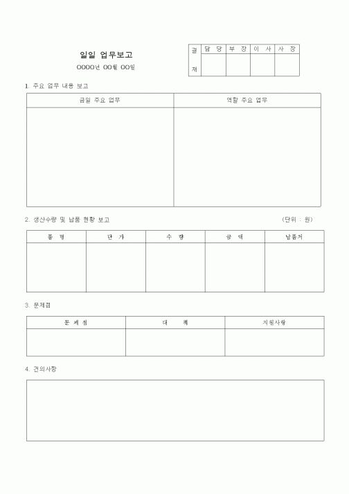 (경영)일일 업무보고