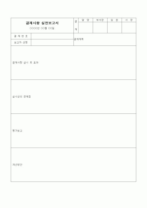 (경영)결재사항 실천보고서