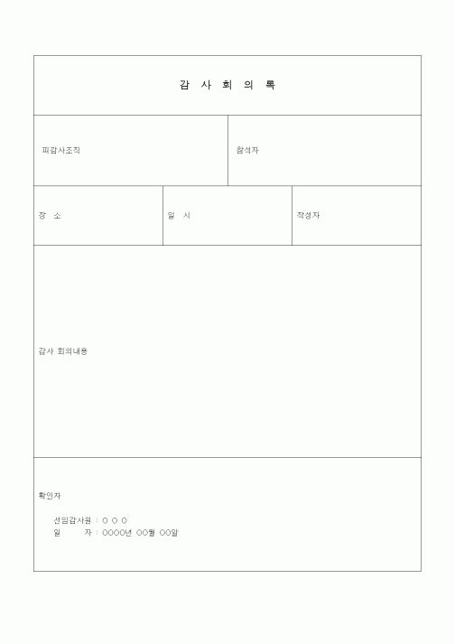 (경영)감사회의록1