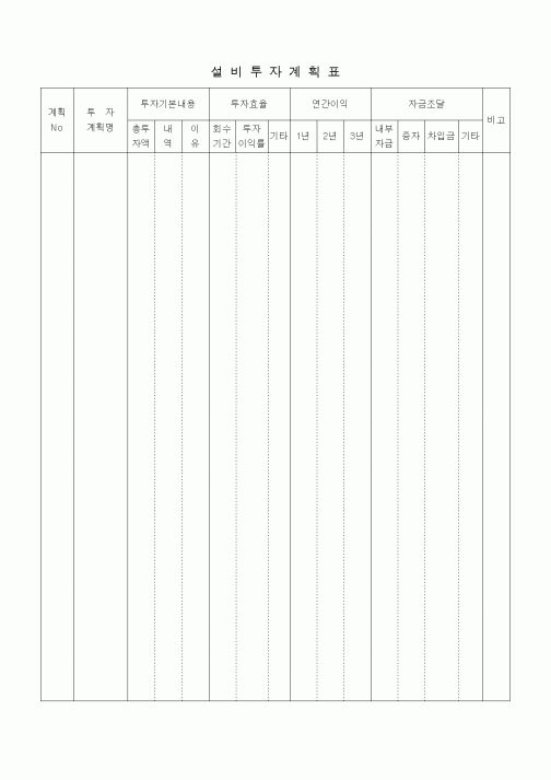 (경영)설비투자계획표2