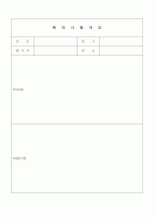 (경영)회의사항개요1