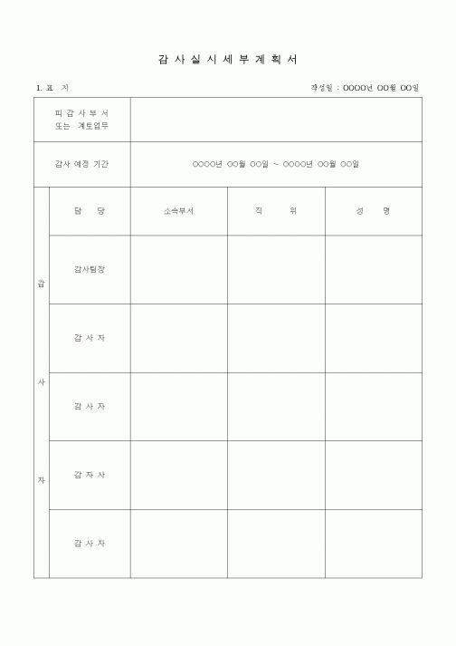 (경영)감사실시 세부계획서1
