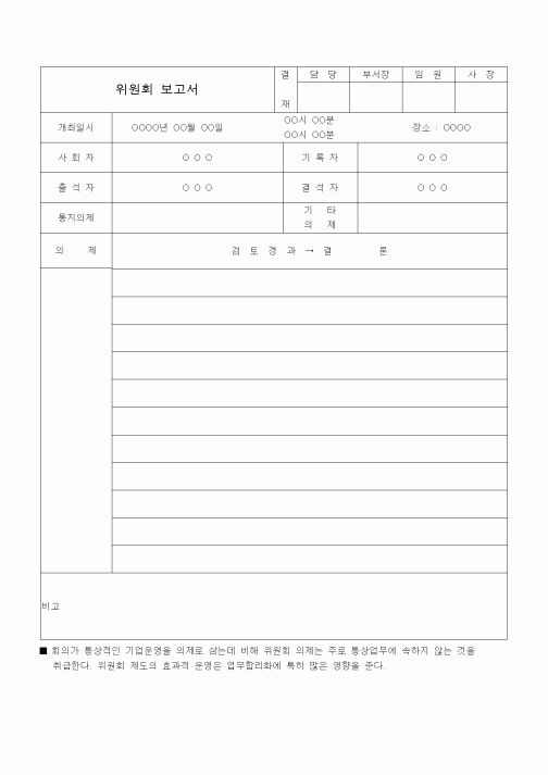 (경영)위원회 보고서1