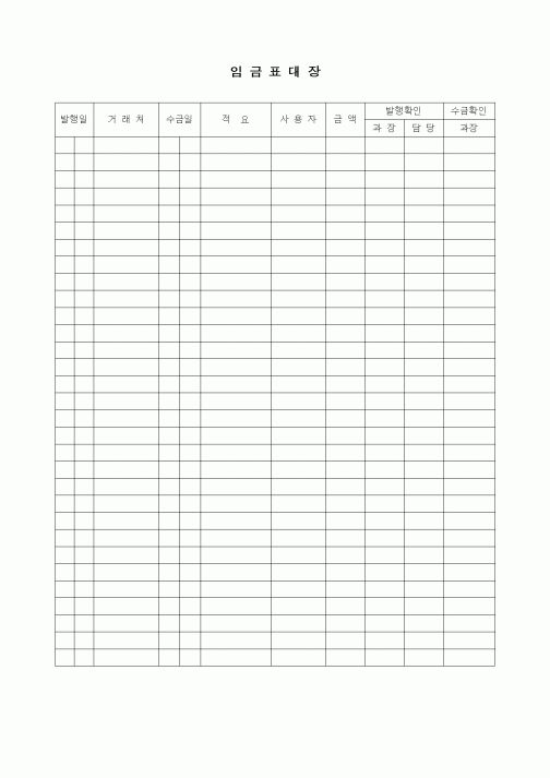 (경리)임금표대장
