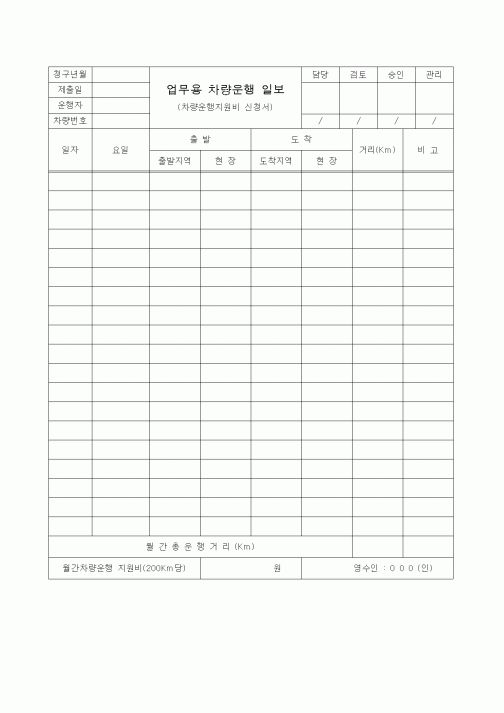 (총무)업무용차량운행일보