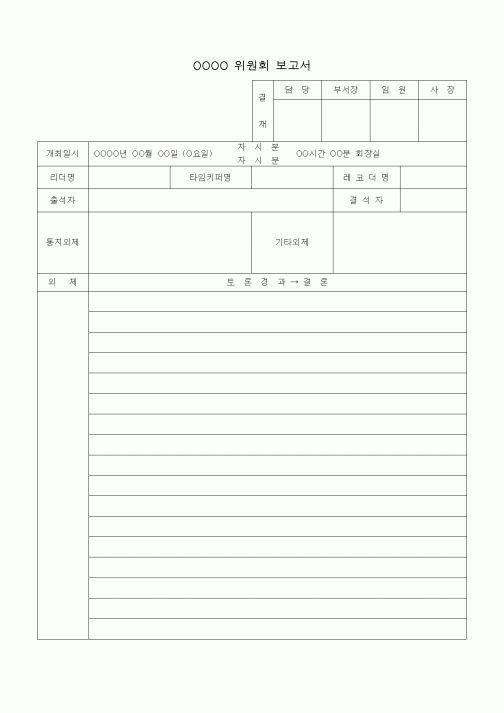 (경영)위원회 보고서