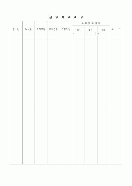 (경영)집행독촉대장