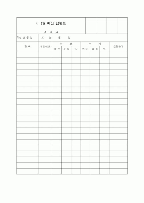 (경리)월예산집행표