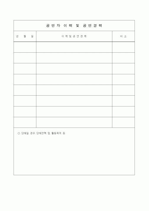 (총무)공연자이력및공연경력