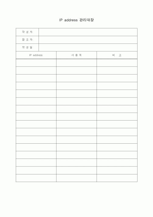 (총무)IP address관리대장