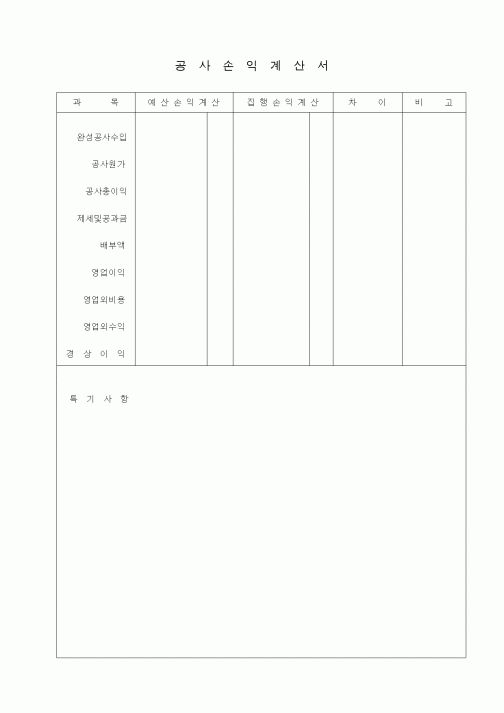 (공사예산/실행)공사손익계산서1