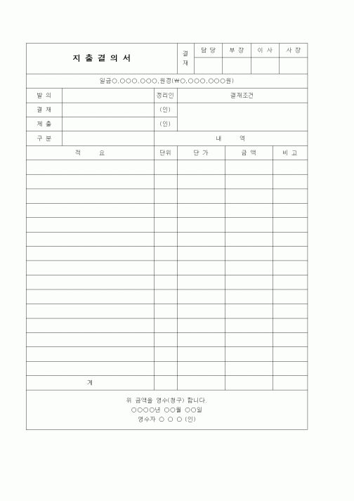 (경리)지출결의서(결재조건 포함)
