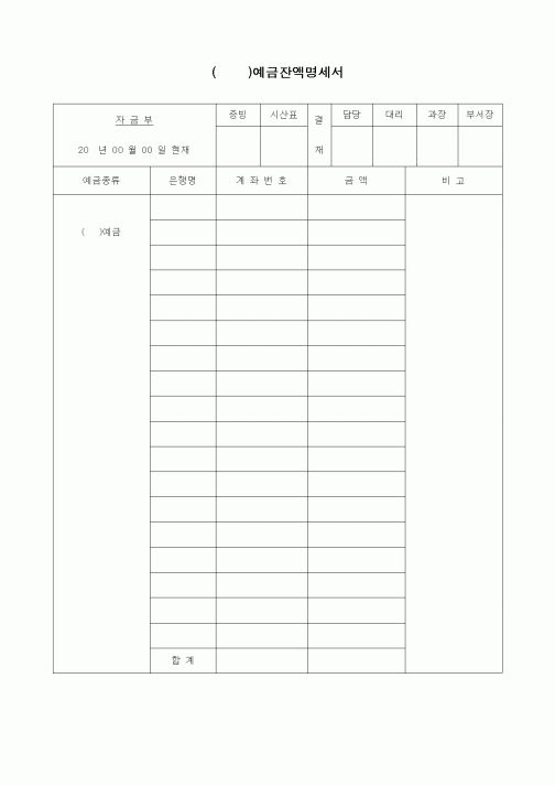 (경리)()예금잔액명세서