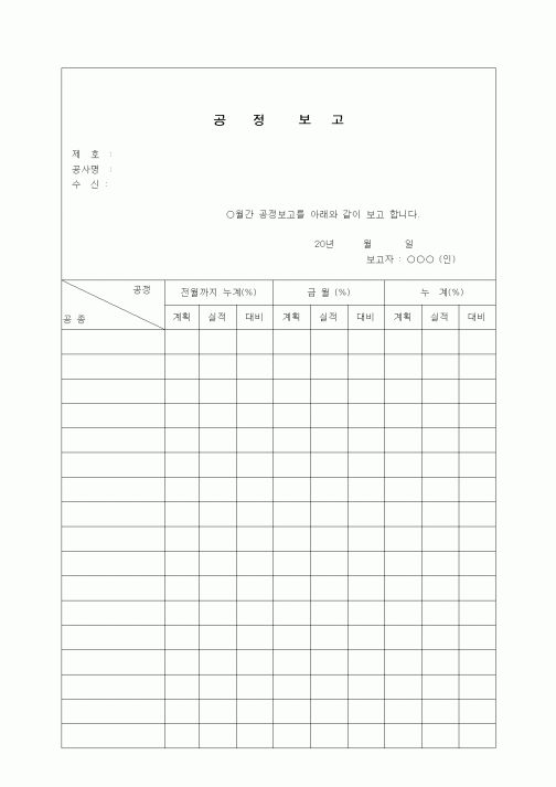(부동산)공정보고서