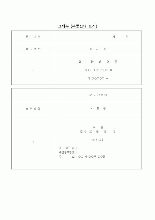 (부동산)표제부