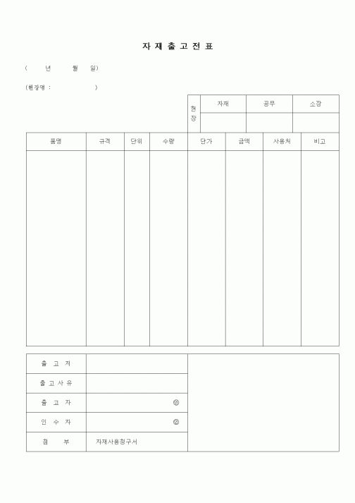 (자재관리)자재출고전표1