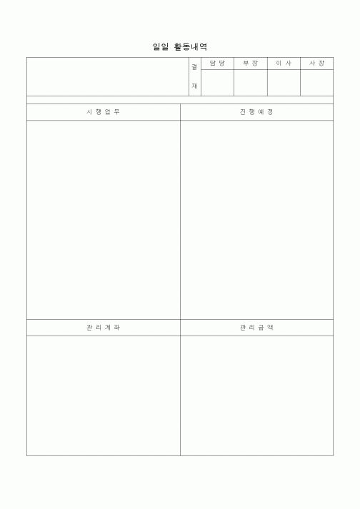 (판매/영업)일일 활동내역